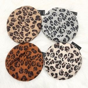 C.C Leopard Print Wool Beret for Adults, Winter Beret, Premium Beret, Warm Beret